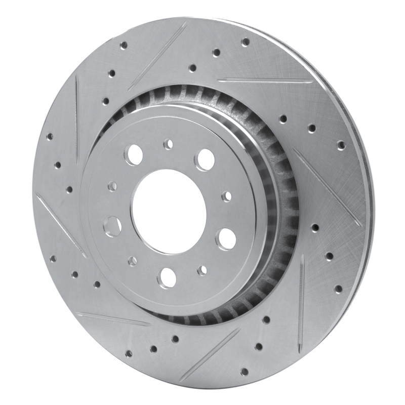 Volvo XC90 Brake Rotor (1) - Rear Left - R1 Concepts - Drilled & Slotted - Silver - `03-`14